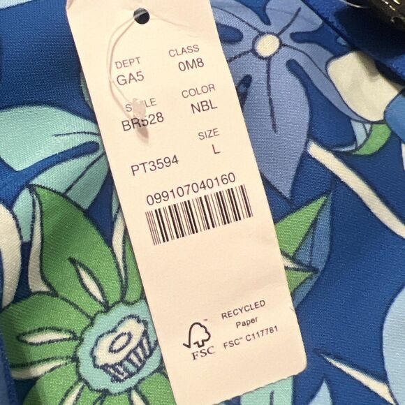 NWT J. Crew Blue Floral Long Maxi Skirt Stretchy Waist Flowy Comfy - Size Large - Picture 9 of 10